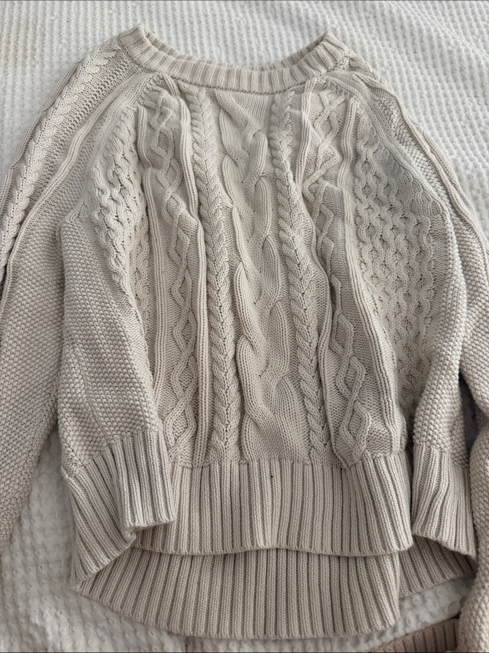 GAP Cream Cable Knit Scoop-Neck Sweater